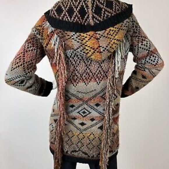 Multicolor Hooded Knit Cardigan - Picture 2 of 3